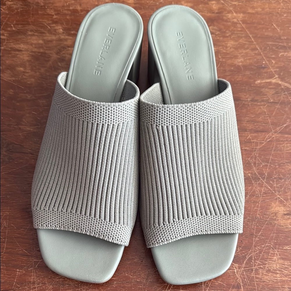 Everlane Green Mules with Textured Stretch Glove ReKnit